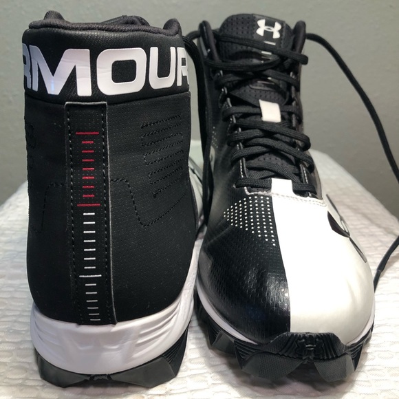 Under Armour NEW Men’s US 10.5 Size Renegade RM Football Cleats Black High Top - Picture 2 of 5